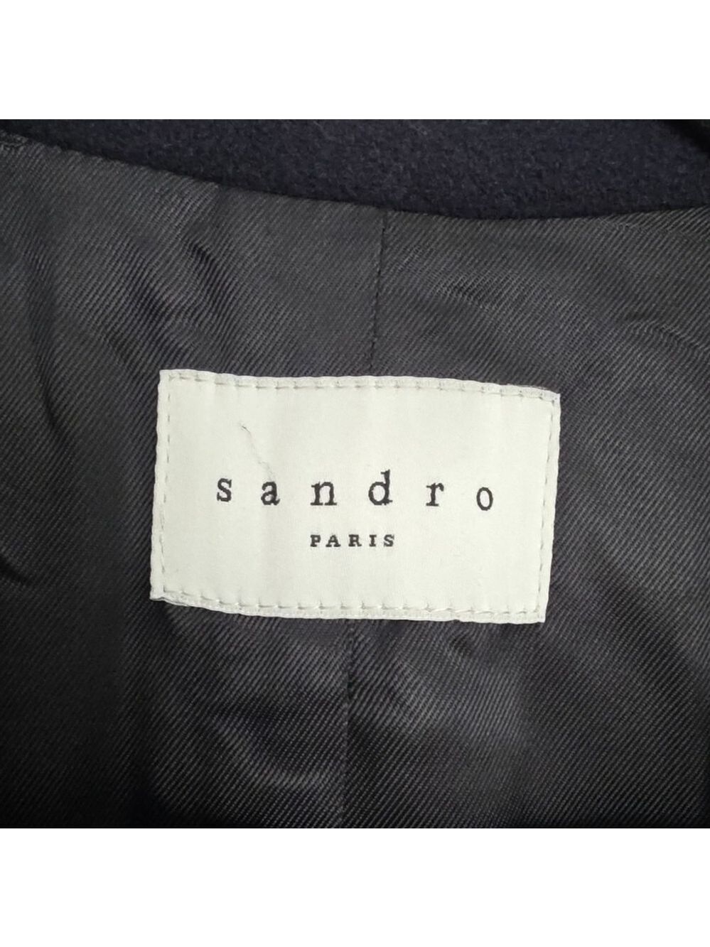 Sandro Paris Navy Colorblock Tailored Wool Coat 36 - Picture 9 of 12